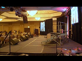 Ballroom stage with choral risers